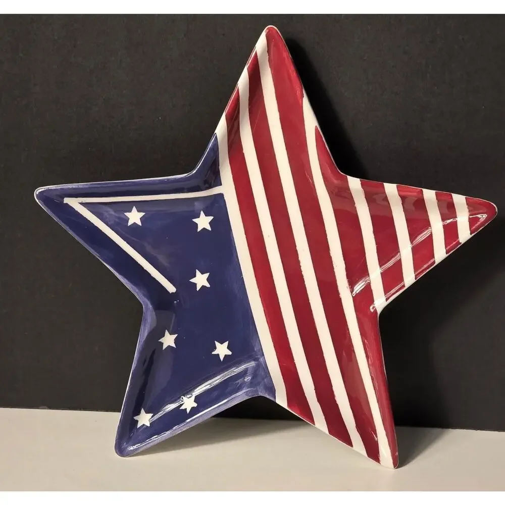 Decocrated Patriotic Home Decor Set Lantern‎ Tea Towels Sign Tray USA July 4th